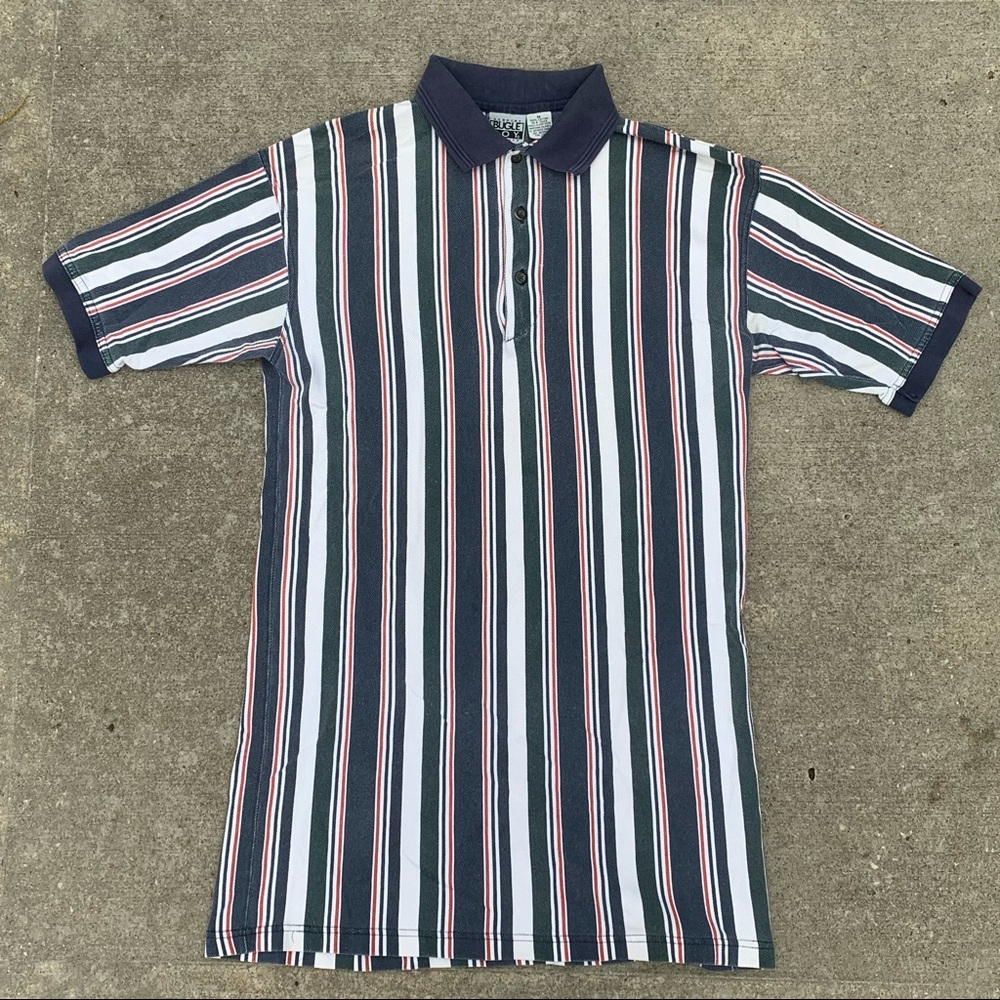 Vintage 1990s Bugle Boy Polo Men's Medium Striped Shirt